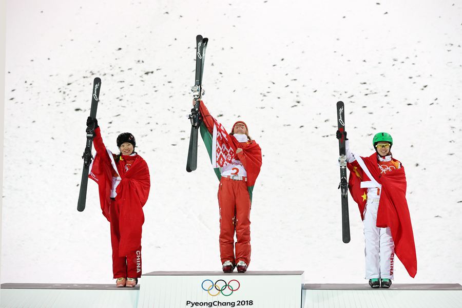 平昌冬奧會(huì)自由式滑雪空中技巧決賽 中國選手摘銀得銅